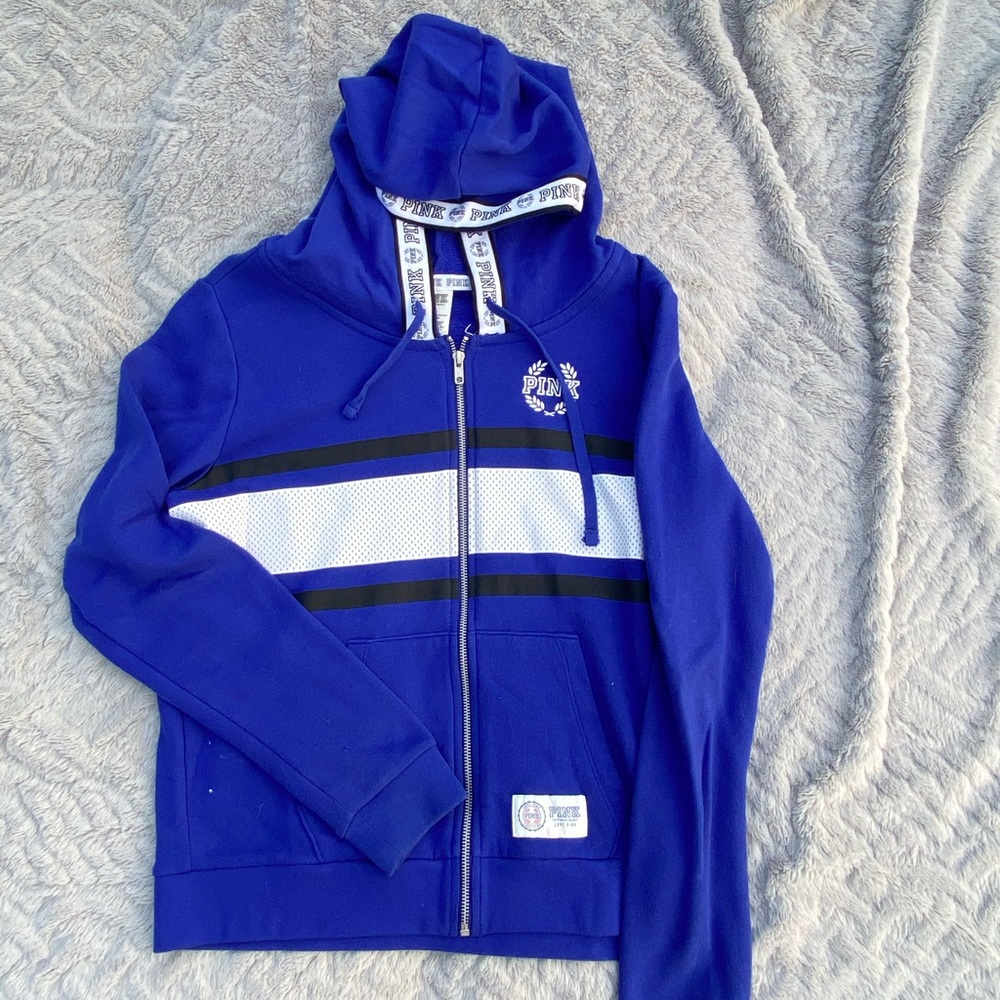 Midnight blue PINK zip up hoodie